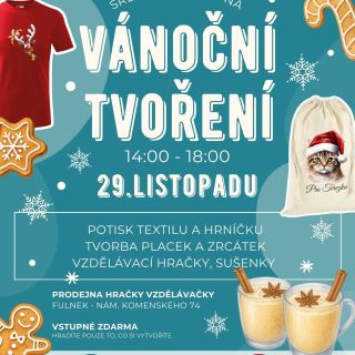 🎄 Přijďte se naladit na Vánoce a něco krásného si vyrobit nebo nakoupit! 🎄 Srdečně vás zveme na VÁNOČNÍ TVOŘENÍ, které...